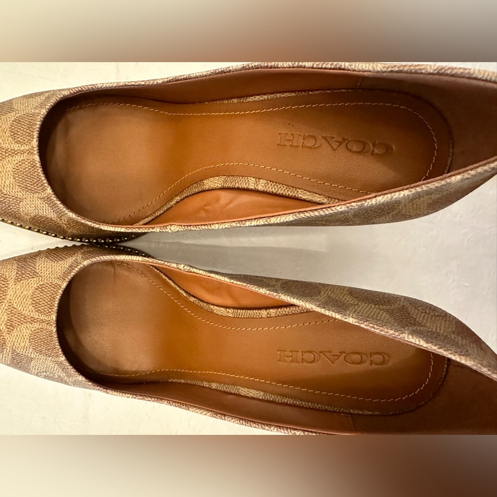 Coach Waverly Brown Logo Heels - Picture 7 of 7